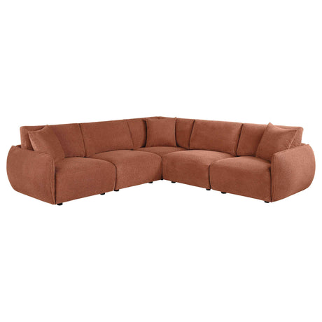 Elysia Coral 5-piece Chenille Upholstered Modular Sectional Sofa by Coaster at Eve Furniture