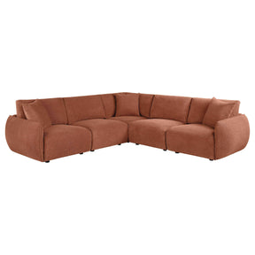 Elysia Coral 5-piece Chenille Upholstered Modular Sectional Sofa by Coaster at Eve Furniture