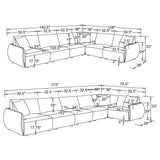 Elysia Coral 6-piece Chenille Upholstered Modular Sectional Sofa by Coaster at Eve Furniture