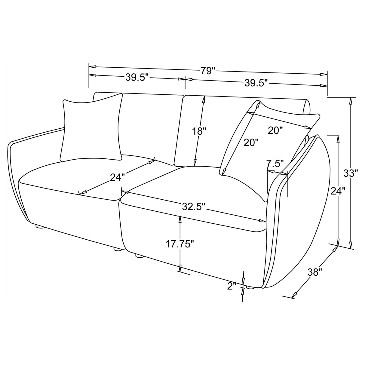 Elysia Coral Chenille Upholstered Modular Lounge Loveseat by Coaster at Eve Furniture