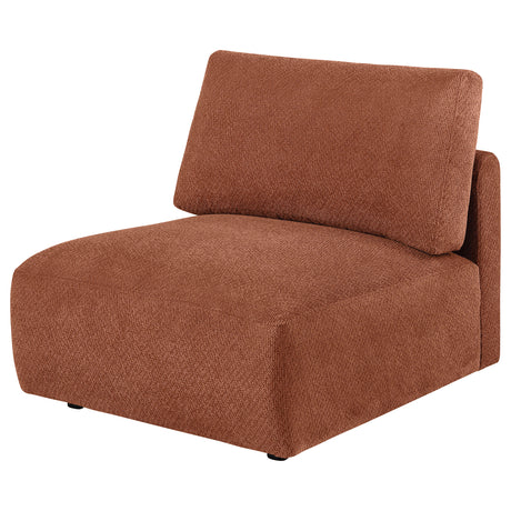 Elysia Coral Fabric Upholstered Modular Armless Chair by Coaster at Eve Furniture