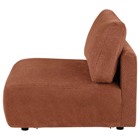 Elysia Coral Fabric Upholstered Modular Armless Chair by Coaster at Eve Furniture