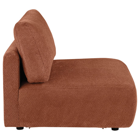 Elysia Coral Fabric Upholstered Modular Armless Chair by Coaster at Eve Furniture
