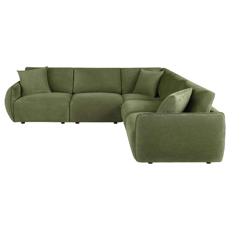 Elysia Green 5-piece Chenille Upholstered Modular Sectional Sofa by Coaster at Eve Furniture