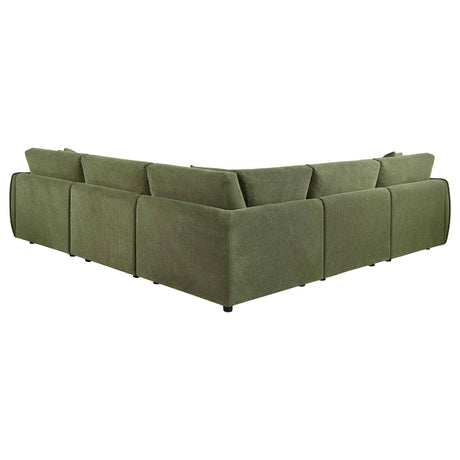 Elysia Green 5-piece Chenille Upholstered Modular Sectional Sofa by Coaster at Eve Furniture