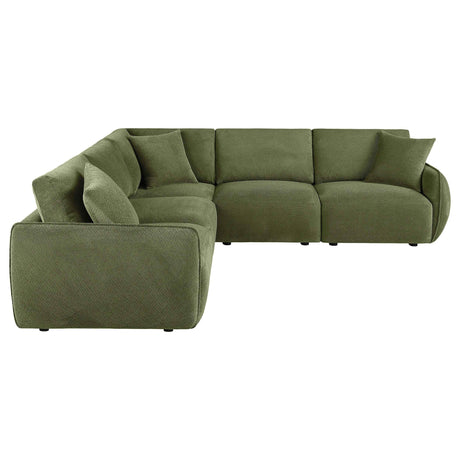 Elysia Green 5-piece Chenille Upholstered Modular Sectional Sofa by Coaster at Eve Furniture