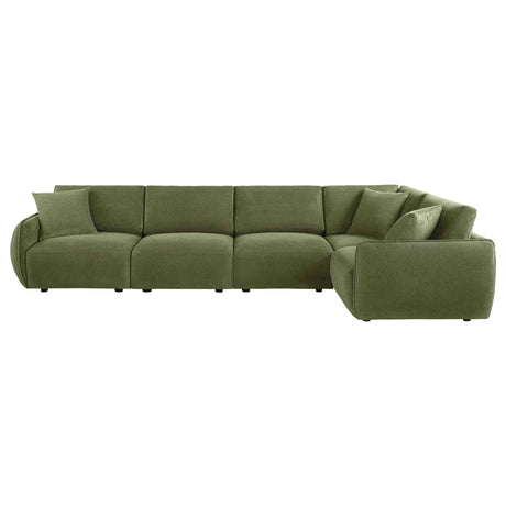 Elysia Green 5-piece Chenille Upholstered Modular Sectional Sofa by Coaster at Eve Furniture