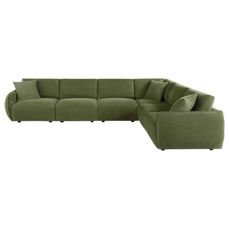 Elysia Green 6-piece Chenille Upholstered Modular Sectional Sofa by Coaster at Eve Furniture