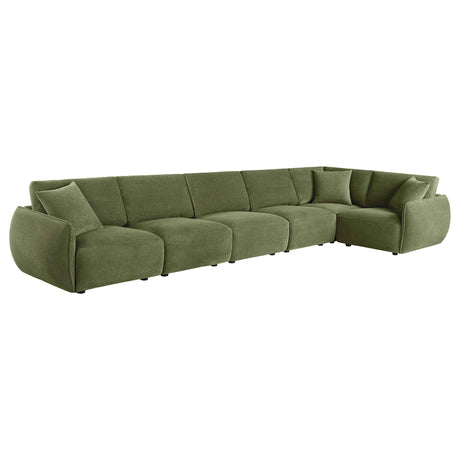 Elysia Green 6-piece Chenille Upholstered Modular Sectional Sofa by Coaster at Eve Furniture