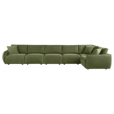 Elysia Green 6-piece Chenille Upholstered Modular Sectional Sofa by Coaster at Eve Furniture