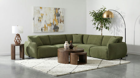 Elysia Green Fabric Upholstered Modular Armless Chair by Coaster at Eve Furniture