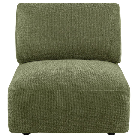 Elysia Green Fabric Upholstered Modular Armless Chair by Coaster at Eve Furniture