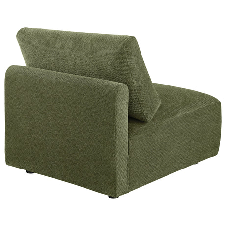 Elysia Green Fabric Upholstered Modular Armless Chair by Coaster at Eve Furniture