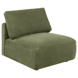 Elysia Green Fabric Upholstered Modular Armless Chair by Coaster at Eve Furniture