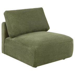 Elysia Green Fabric Upholstered Modular Armless Chair by Coaster at Eve Furniture