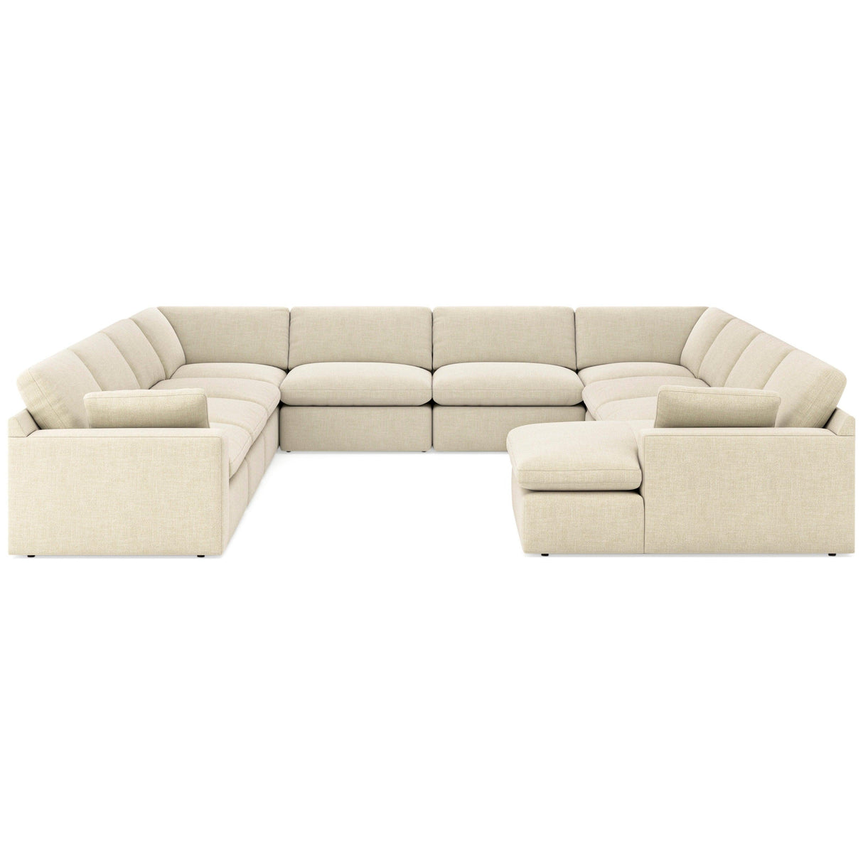 Elyza Linen 10-Piece Right Arm Facing RAF Chaise Sectional by Ashley at Eve Furniture