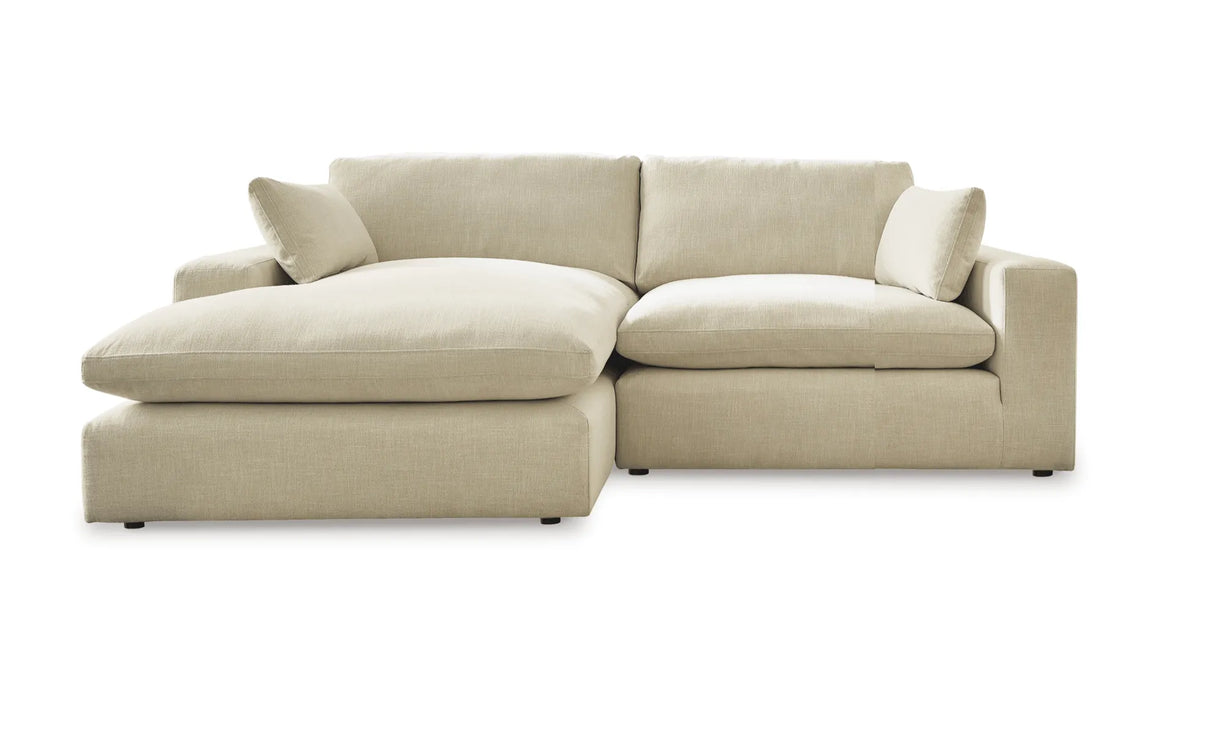 Elyza Linen 2-Piece Left Arm Facing Chaise Sectional by Ashley at Eve Furniture