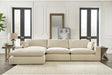 Elyza Linen 3-Piece Left Arm Facing Chaise Sectional by Ashley at Eve Furniture