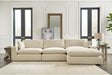 Elyza Linen 3-Piece Right Arm Facing Chaise Sectional by Ashley at Eve Furniture