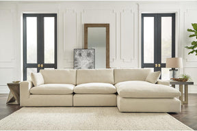 Elyza Linen 3-Piece Right Arm Facing Chaise Sectional by Ashley at Eve Furniture