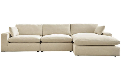 Elyza Linen 3-Piece Right Arm Facing (RAF) Chaise Sectional by Ashley at Eve Furniture