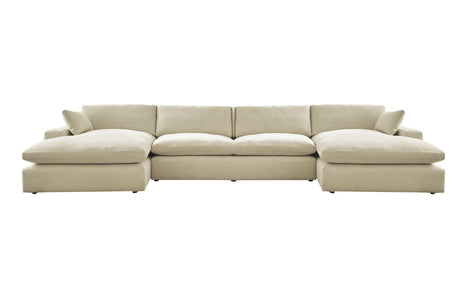Elyza Linen 4-Piece Double Chaise Sectional by Ashley at Eve Furniture