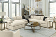 Elyza Linen 5-Piece Left Arm Facing Chaise Sectional by Ashley at Eve Furniture