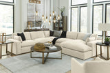Elyza Linen 5-Piece Right Arm Facing Chaise Sectional by Ashley at Eve Furniture