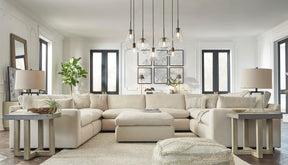 Elyza Linen 8-Piece Chaise Sectional by Ashley at Eve Furniture