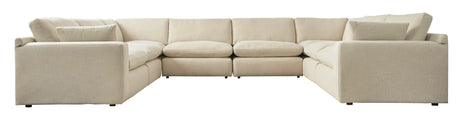 Elyza Linen 8-Piece Chaise Sectional by Ashley at Eve Furniture