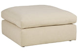 Elyza Linen Oversized Accent Ottoman by Ashley at Eve Furniture