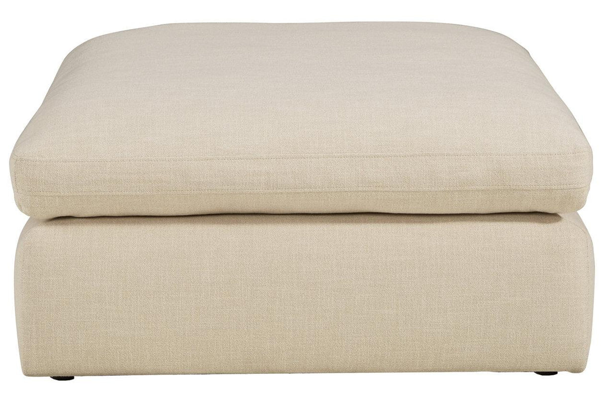 Elyza Linen Oversized Accent Ottoman by Ashley at Eve Furniture