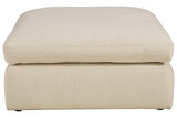 Elyza Linen Oversized Accent Ottoman by Ashley at Eve Furniture