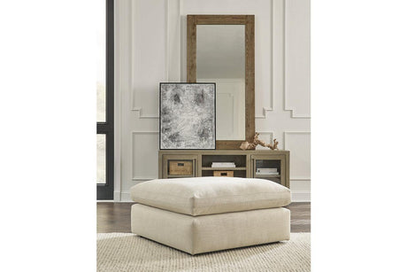 Elyza Linen Oversized Accent Ottoman by Ashley at Eve Furniture