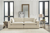 Elyza Linen 2-Piece Modular Loveseat by Ashley at Eve Furniture