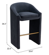 Emas Midnight Gray Barstool by Zuomod at Eve Furniture
