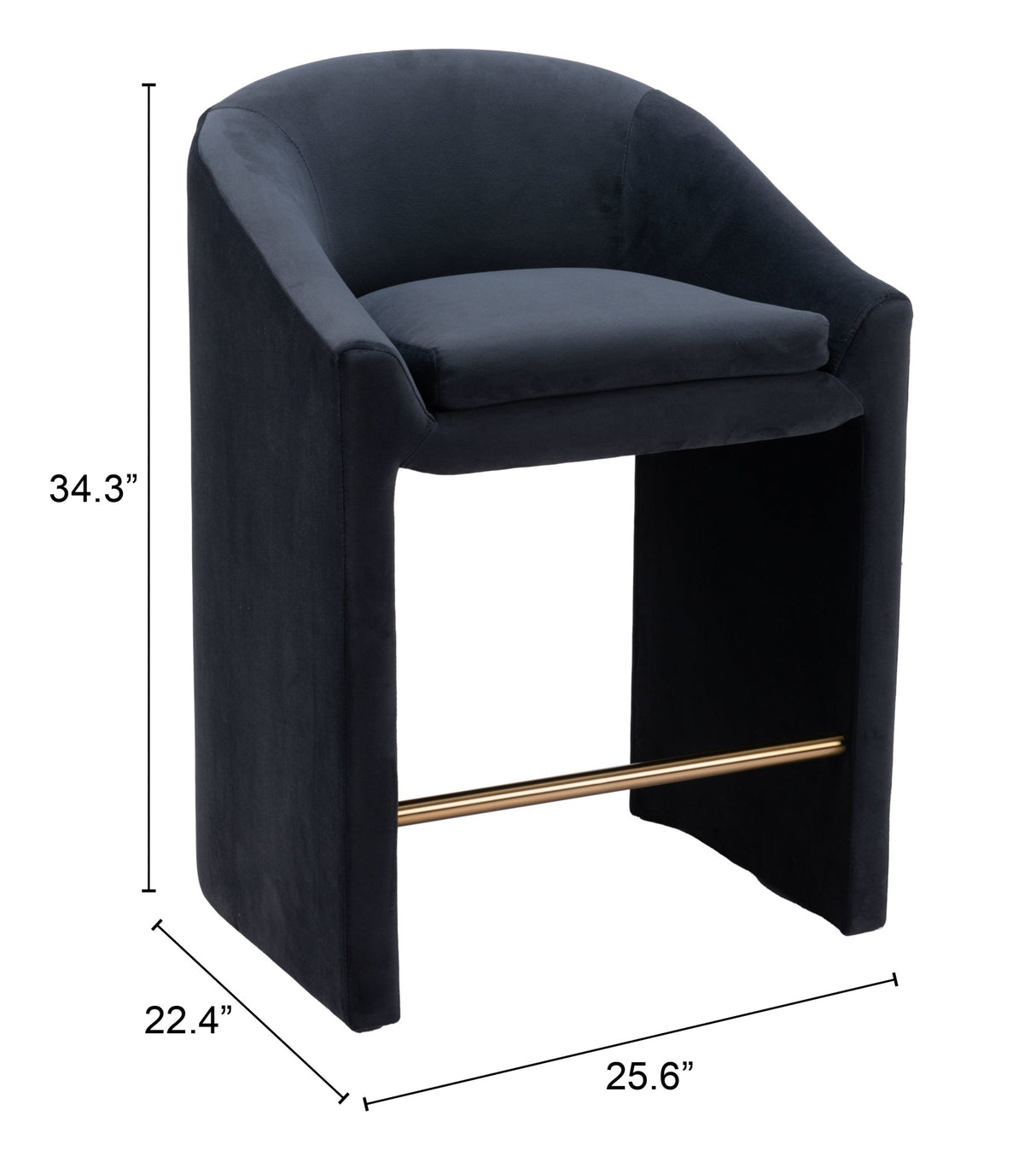 Emas Midnight Gray Counter Stool by Zuomod at Eve Furniture