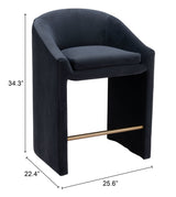 Emas Midnight Gray Counter Stool by Zuomod at Eve Furniture