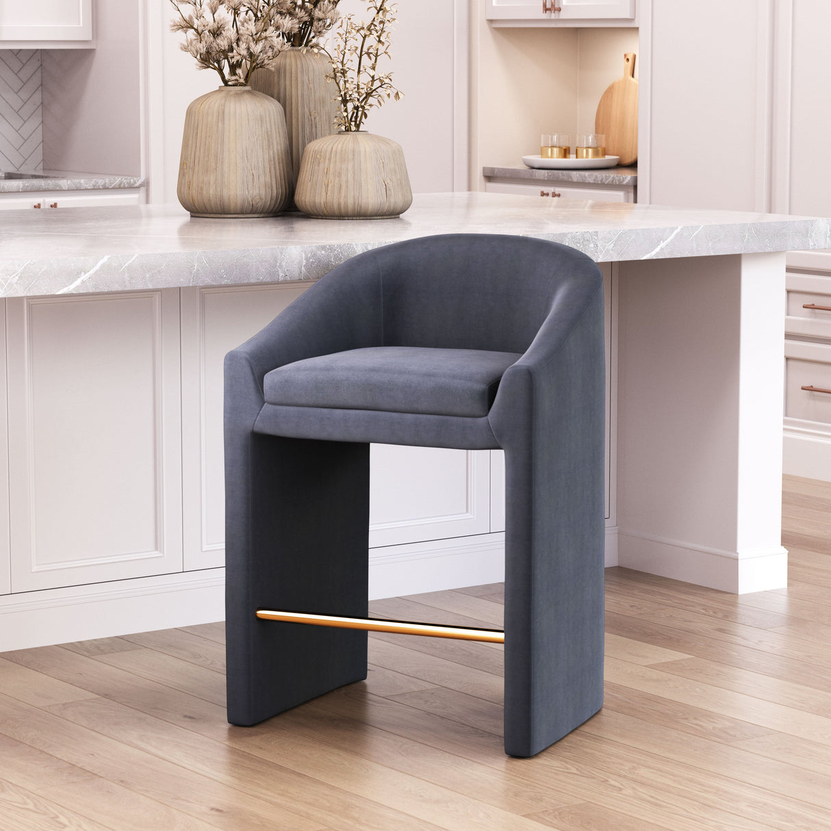 Emas Midnight Gray Counter Stool by Zuomod at Eve Furniture