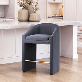 Emas Midnight Gray Counter Stool by Zuomod at Eve Furniture