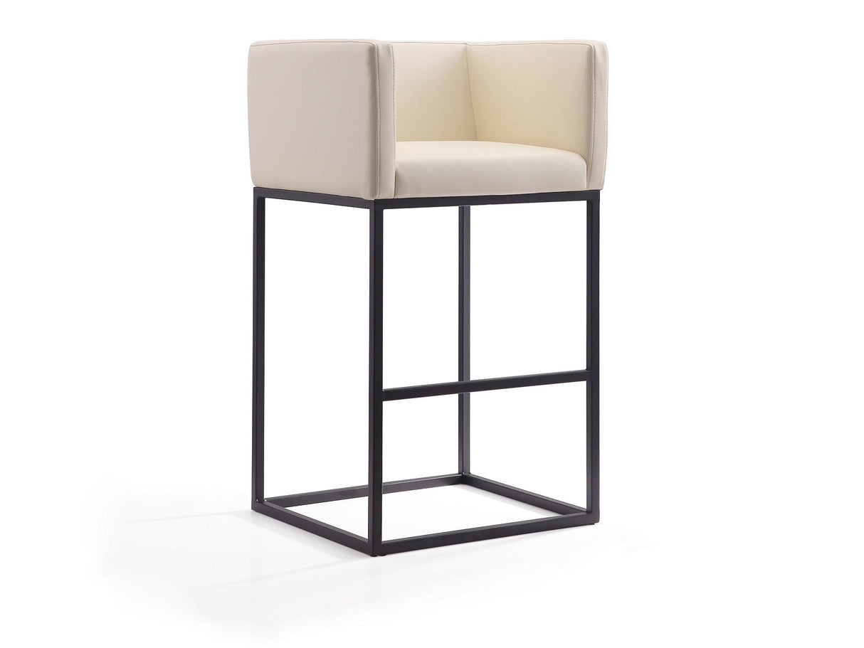 Embassy Barstool in Cream and Black by Manhattan Comfort at Eve Furniture