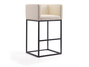 Embassy Barstool in Cream and Black by Manhattan Comfort at Eve Furniture
