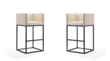 Embassy Barstool in Cream and Black (set of 2) by Manhattan Comfort at Eve Furniture