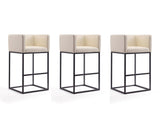 Embassy Barstool in Cream and Black (set of 3) by Manhattan Comfort at Eve Furniture