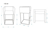 Embassy Barstool in Grey and Black (set of 2) by Manhattan Comfort at Eve Furniture