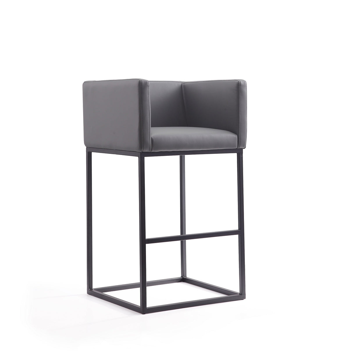 Embassy Barstool in Grey and Black (set of 2) by Manhattan Comfort at Eve Furniture