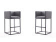 Embassy Barstool in Grey and Black (set of 2) by Manhattan Comfort at Eve Furniture