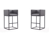 Embassy Barstool in Grey and Black (set of 2) by Manhattan Comfort at Eve Furniture