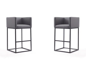 Embassy Barstool in Grey and Black (set of 2) by Manhattan Comfort at Eve Furniture