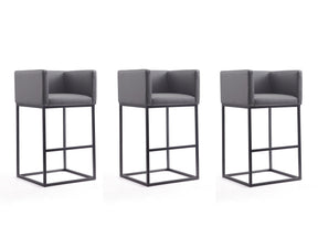 Embassy Barstool in Grey and Black (set of 3) by Manhattan Comfort at Eve Furniture